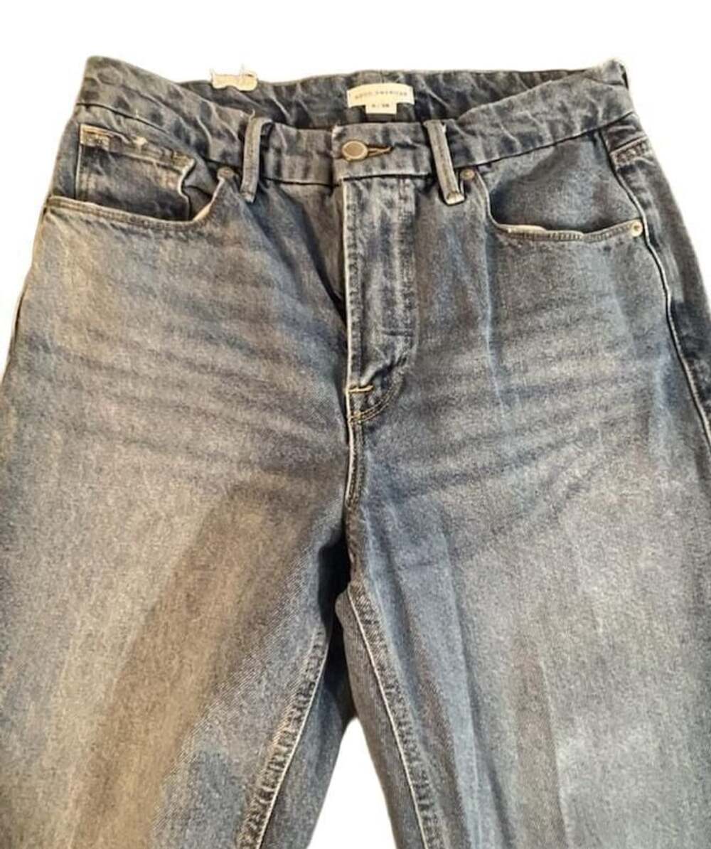 Good American Jeans Size 6 / 28 Blue Distressed High Rise Denim